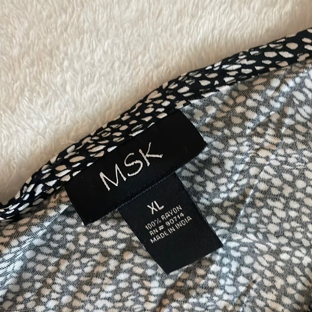 MSK Black and White Asymmetrical Romper/Jumpsuit Size XL - Picture 6 of 6